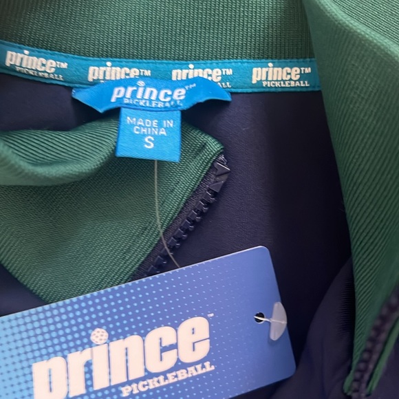 New Prince Pickleball Navy Green White Track Jacket Top S Men - Picture 4 of 6
